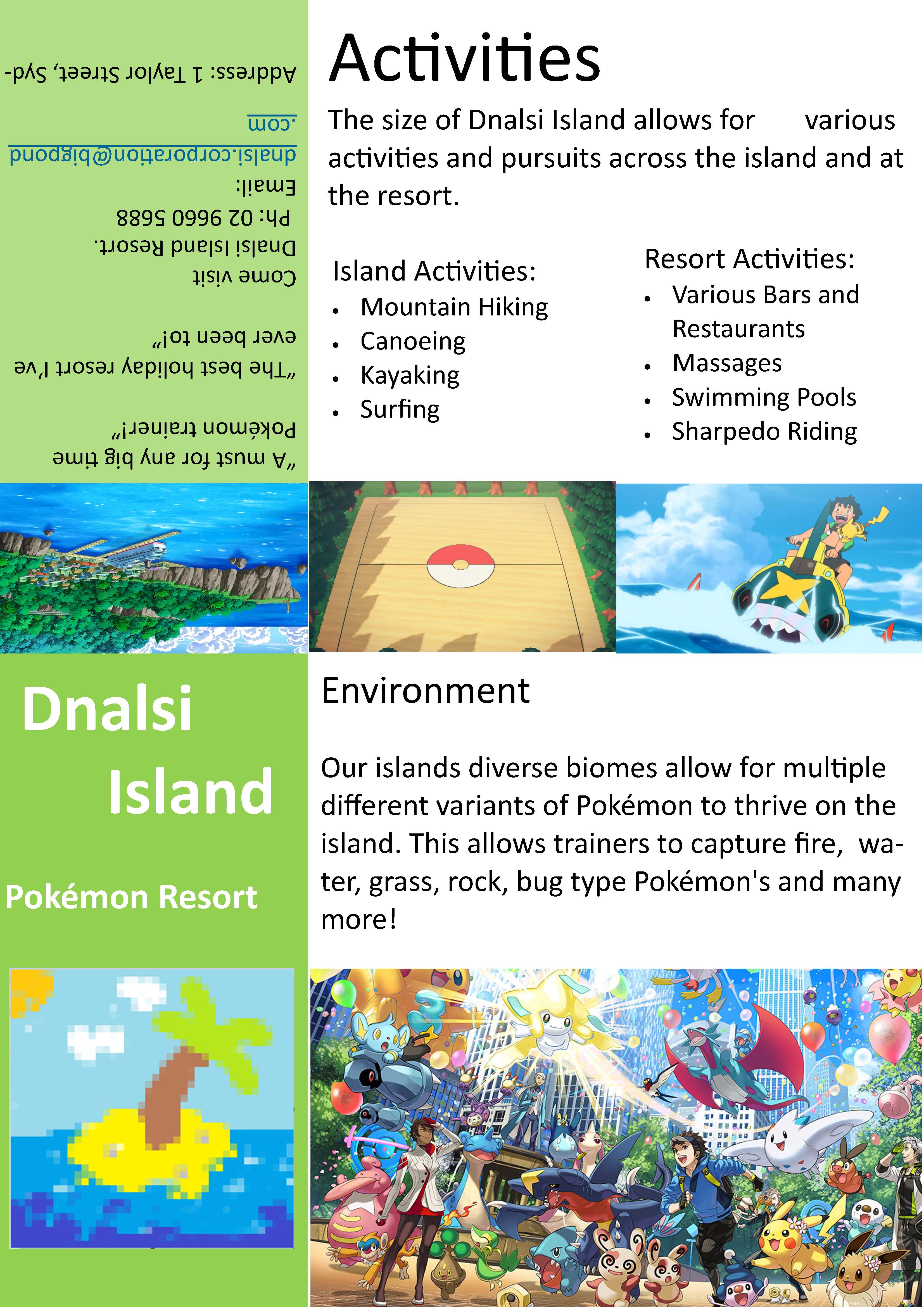 A brochure with many different activities